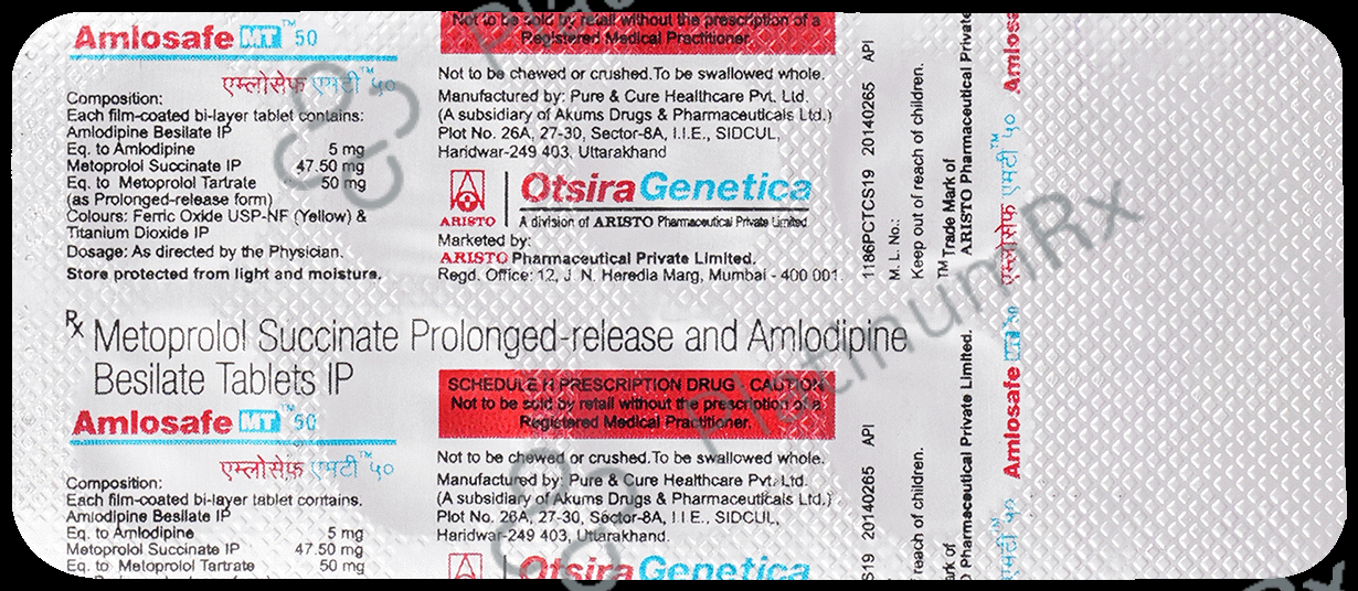 Amlosafe MT 50 5/47.5mg Tablet PR 10s