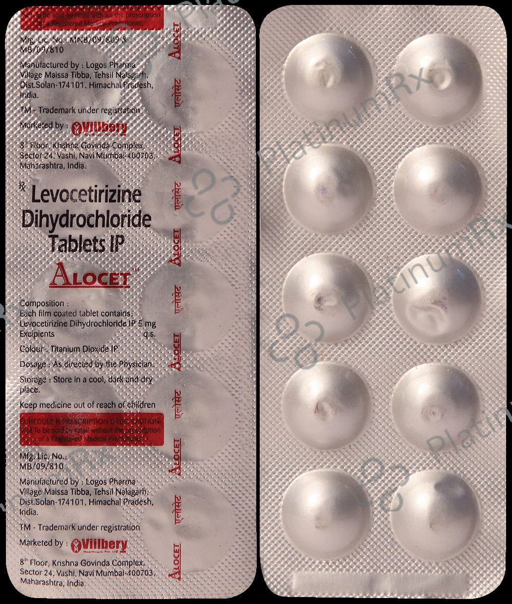 Alocet 5mg Tablet 10 Tablet Viilbery Health Pvt