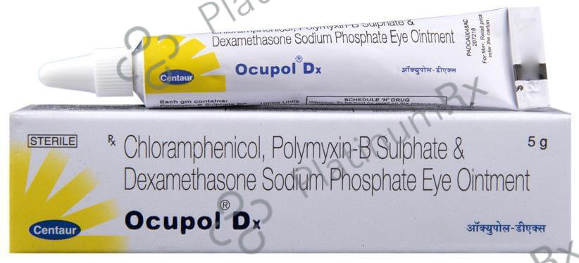 Ocupol DX 1mg/10mg/100IU Eye Ointment 5gm