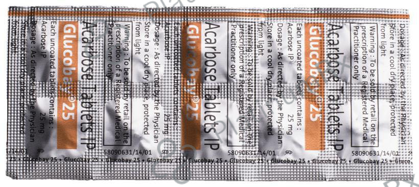 Glucobay 25mg Tablet 10s
