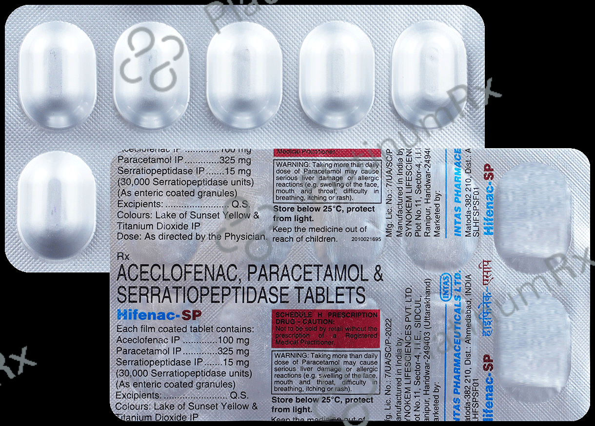 Hifenac SP 100/325/15mg Tablet 10s