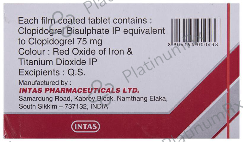 Clavix 75mg Tablet 15s
