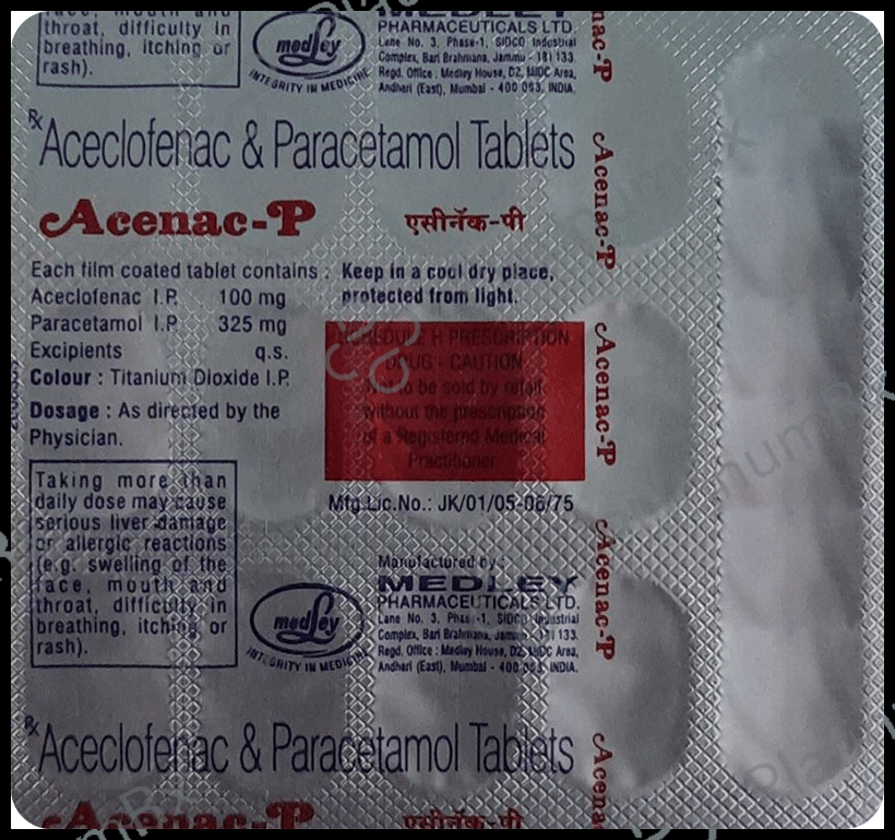 Acenac P 100/325mg Tablet 15s