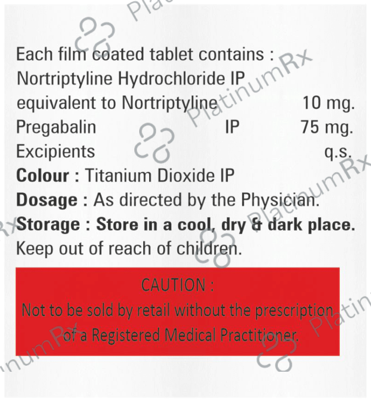 Pregavil NT 75mg/10mg Tablet