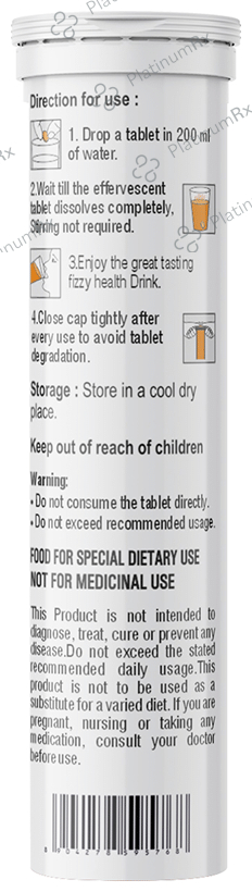 HealthVit Curcumin 250mg + Piperine Effervescent Tablet Mango Sugar Free