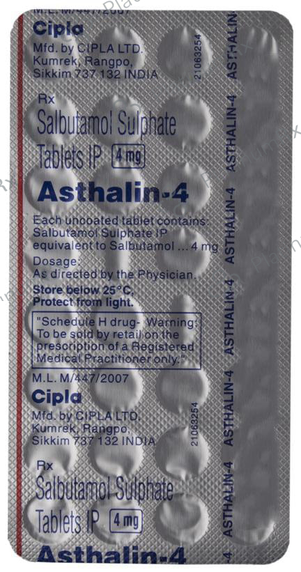 Asthalin 4 Tablet 30 Tablet