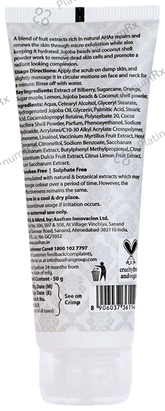 Azafran Organics Everyday Gentle Face Scrub 50 gm