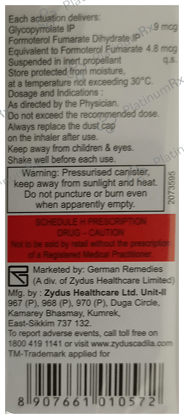 Forglyn CFC Free 4.8/9mcg Inhaler 120MDI