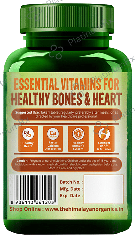Himalayan Organics Vitamin D3 + K2 as MK7 Tablet