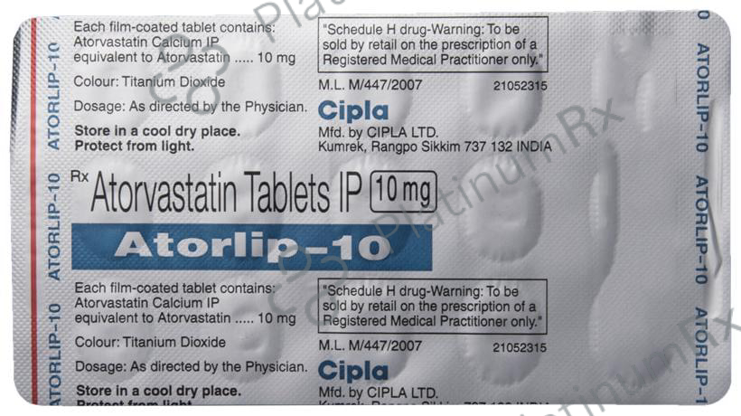 Atorlip 10mg Tablet 15s