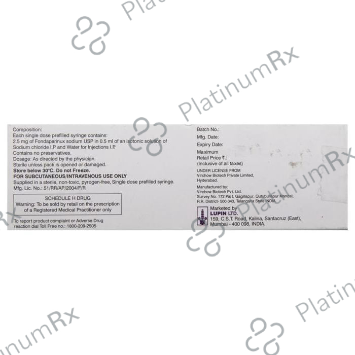 Fondaflo 2.5mg Injection 1s