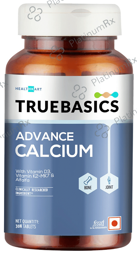TrueBasics Advance Calcium with Vitamin D3 & K2-MK7 for Bones & Joints Health - Tablet 30 tablets
