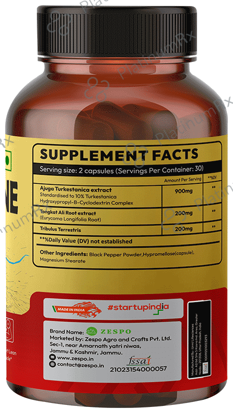 Zespo Turkestrone with Tonagkat Ali 1300mg Capsules (60 Each) Bottle
