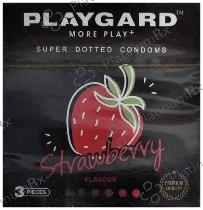 Playgard More Play+ Super Dotted Condom Strawberry 3s