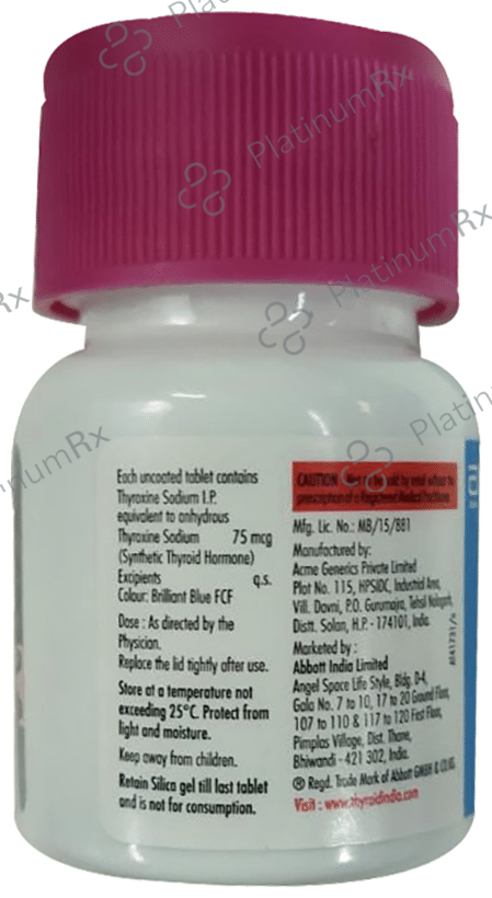 Thyronorm 75mcg Tablet 120s