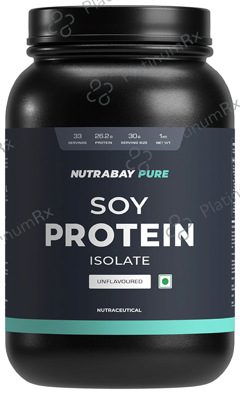 Nutrabay Pure Soy Protein Isolate - Powder for Muscle Recovery & Immunity - Unflavoured