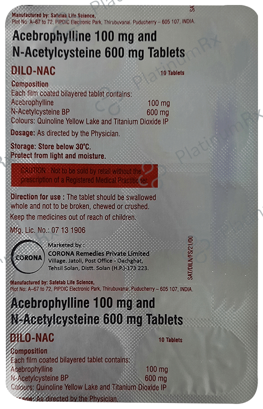 Dilo Nac 100/600mg Tablet 10s