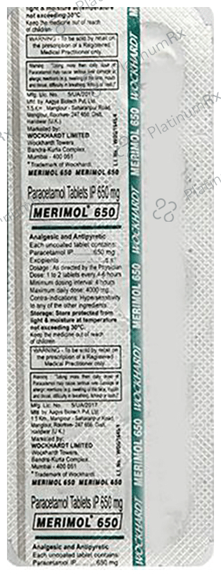 Merimol 650mg Tablet DT