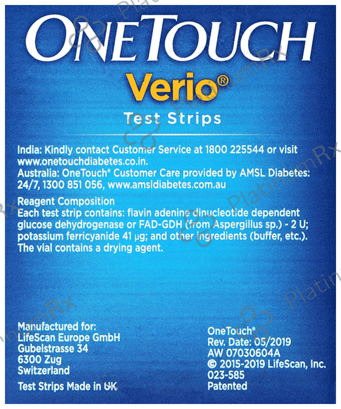 OneTouch Verio Test Strip (Only Strips) 10s