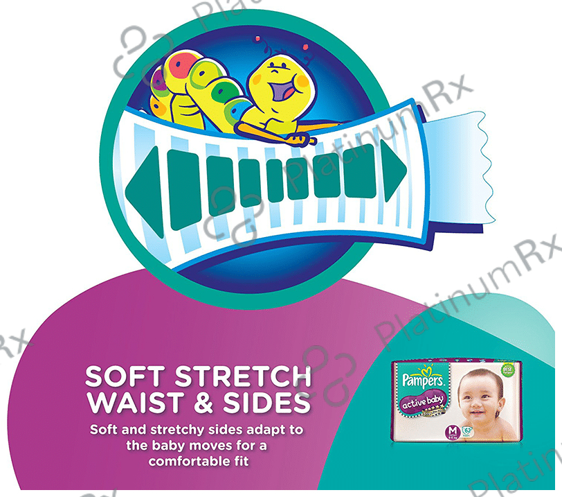Pampers Active Baby with Comfortable Fit - Size Diaper Medium 62 diapers