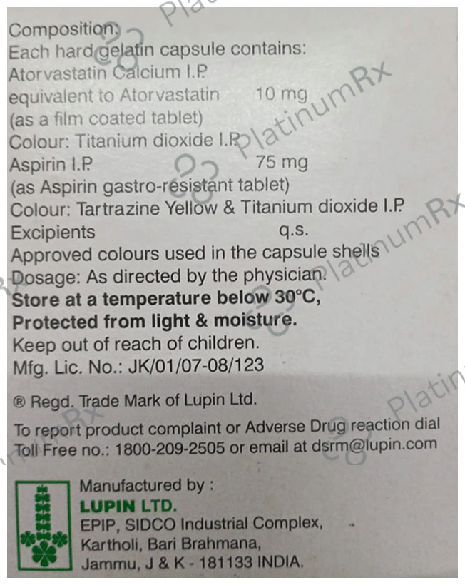 Tonact ASP 10/75mg Capsule 15s