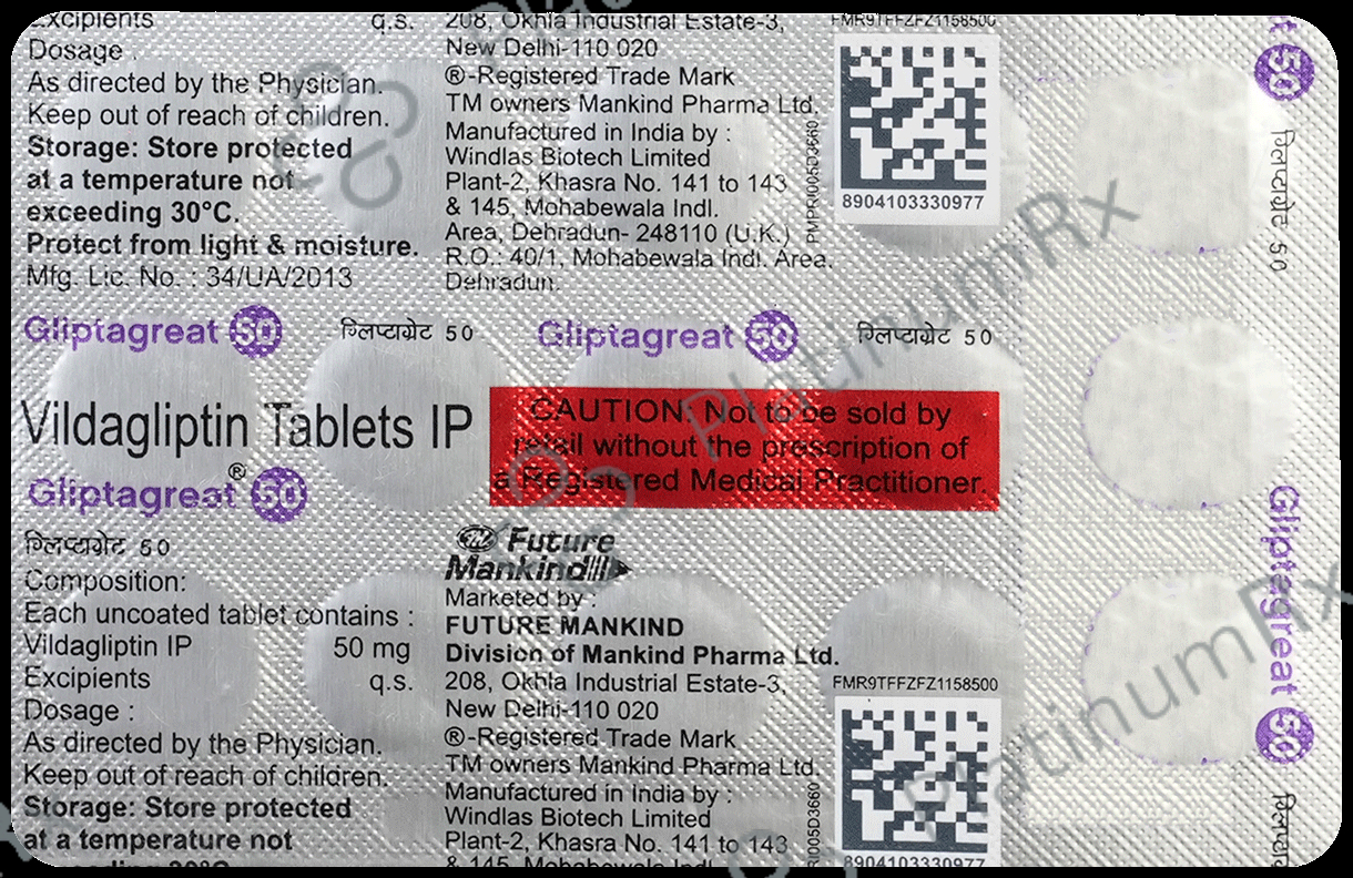Gliptagreat 50mg Tablet 15s