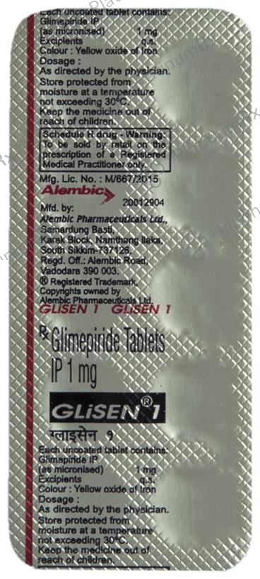 Glisen 1mg Tablet 10s