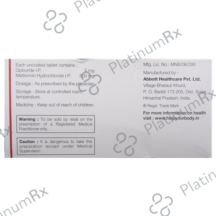 Diabetrol 5/500mg Tablet 10s