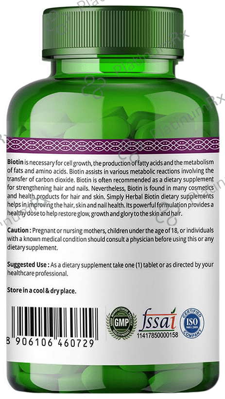 Simply Herbal Plant Based Biotin Tablet