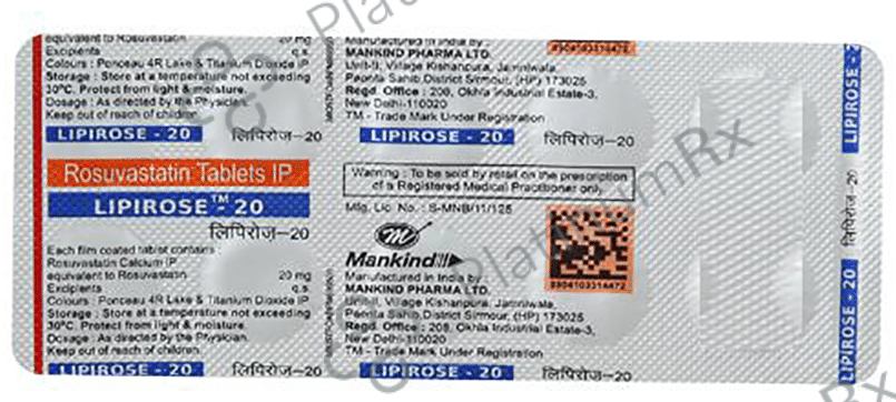 Lipirose 20mg Tablet 10s