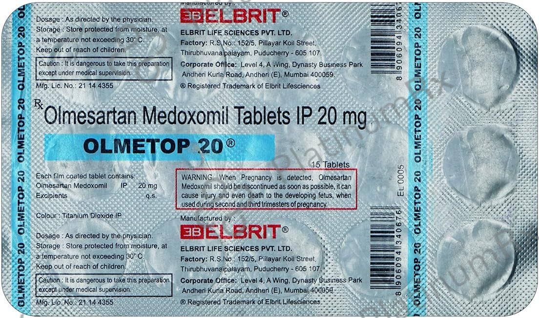 Olmetop 20mg Tablet 15s
