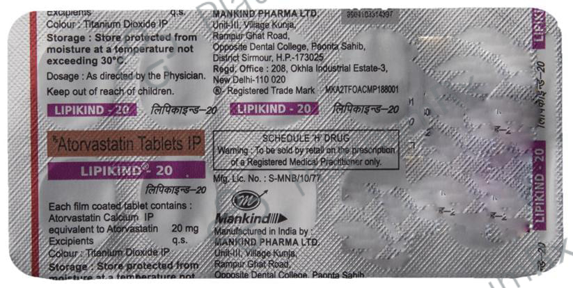 Lipikind 20mg Tablet 10s