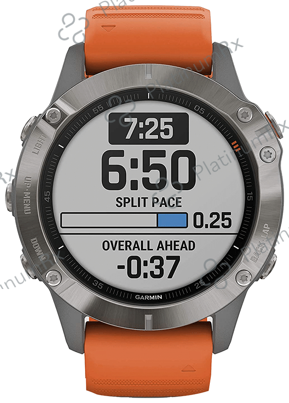 Garmin Fenix 6 Saphire with Ember Orange band Premium Multisport GPS Smartwatch Titanium