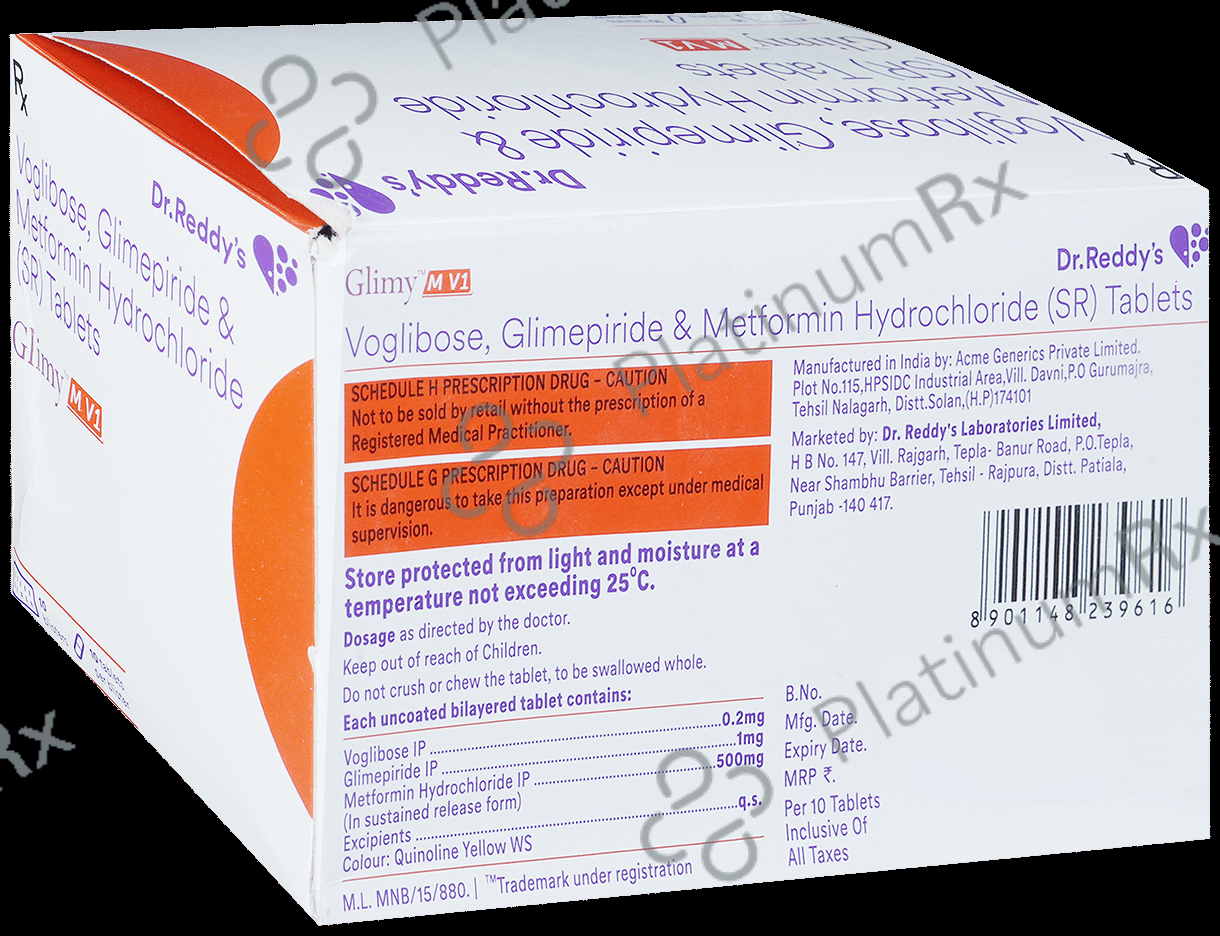 Glimy M V 1/500/0.2mg Tablet SR 10s