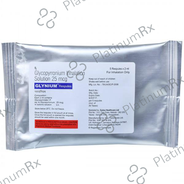 Glynium 25mcg/2ml Pack Of Respules 5s