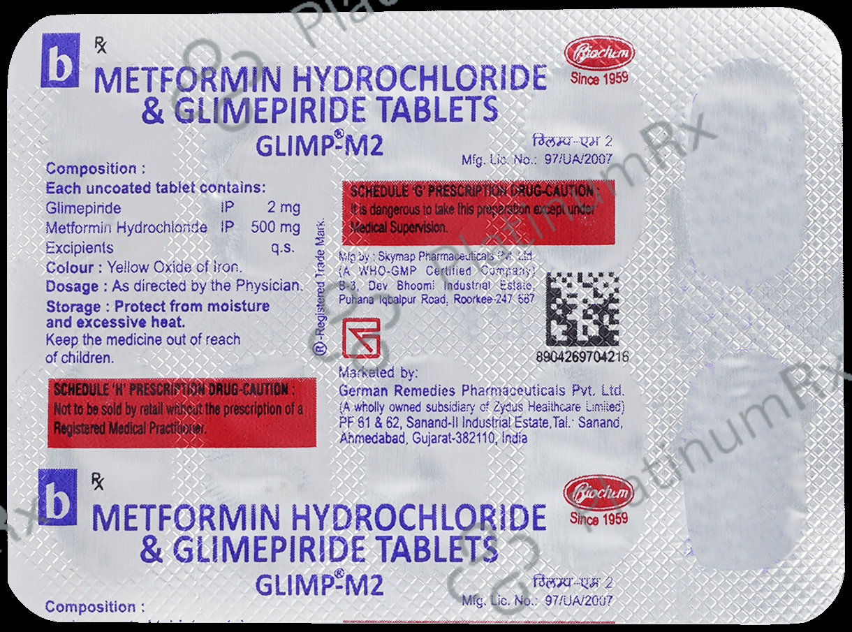 Glimp M 2/500mg Tab 10s