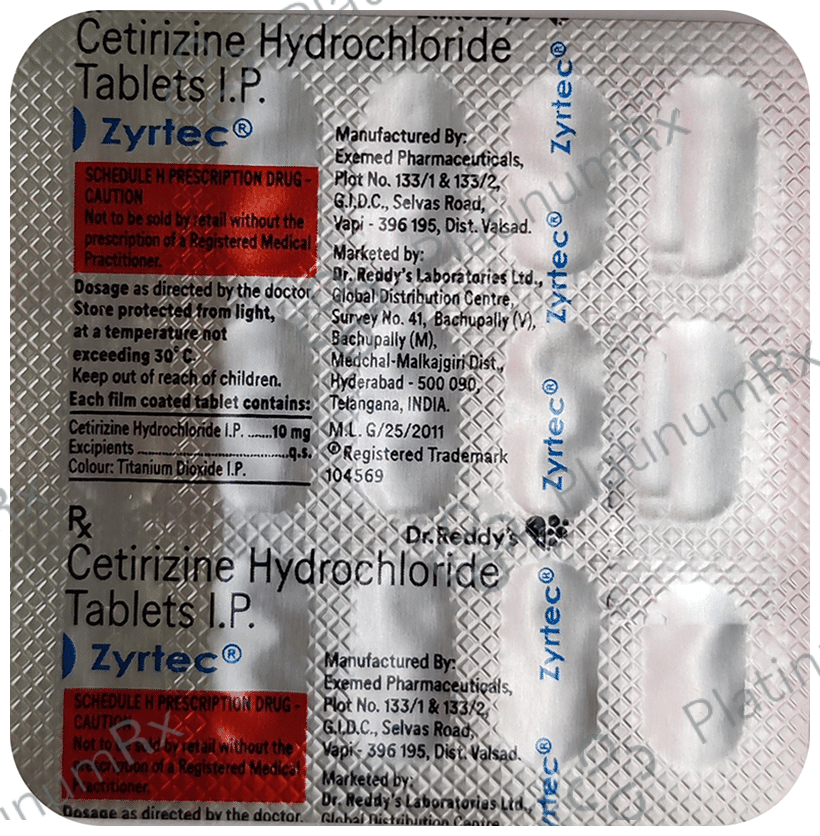 Zyrtec 10mg Tablet 15s