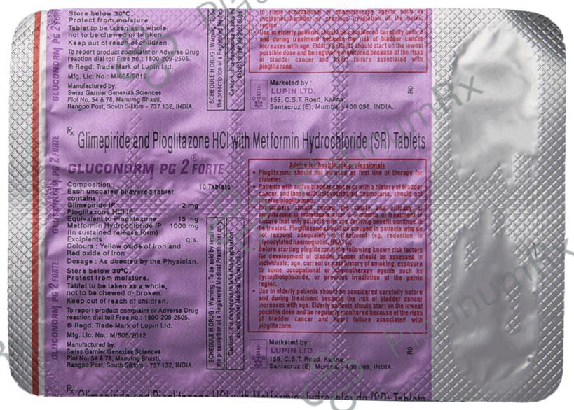 Gluconorm PG 2/1000/15mg Tablet SR 10s