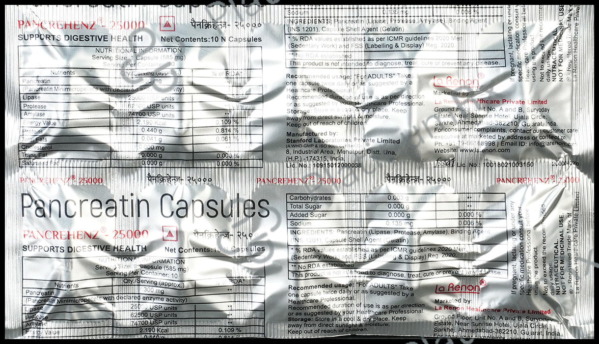 Pancrehenz 25000 Capsule 10s