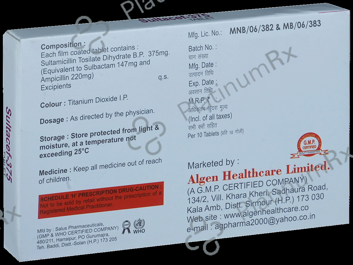 Sultacef 375 Tablet