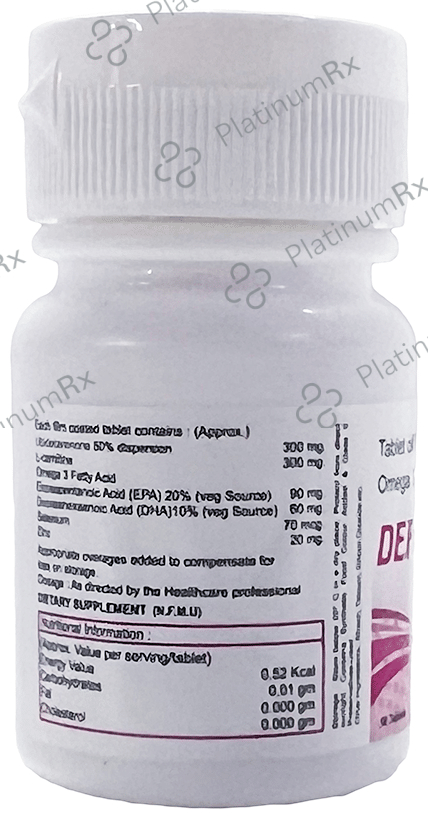 Deficure 300 Tablet with CoQ10, L-Carnitine, Omega-3 Fatty Acids, Selenium & Zinc Tablet