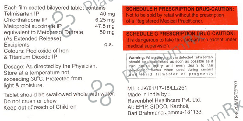 CTD MT 6.25/50/40mg Tablet ER 10s
