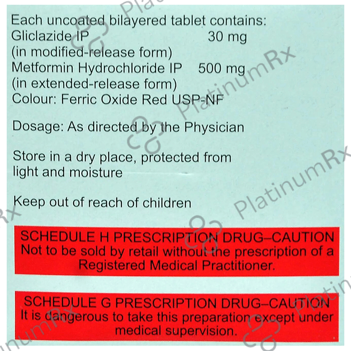 Glycinorm M 30/500mg Tablet ER 10s