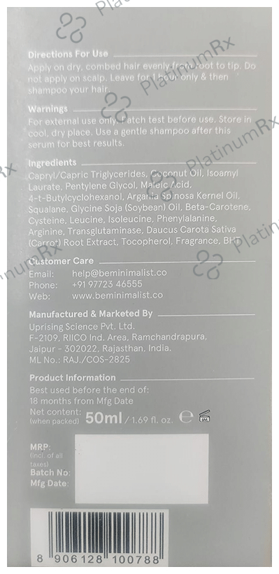 Minimalist 5% Maleic Bond Repair Complex Hair Serum 50ml