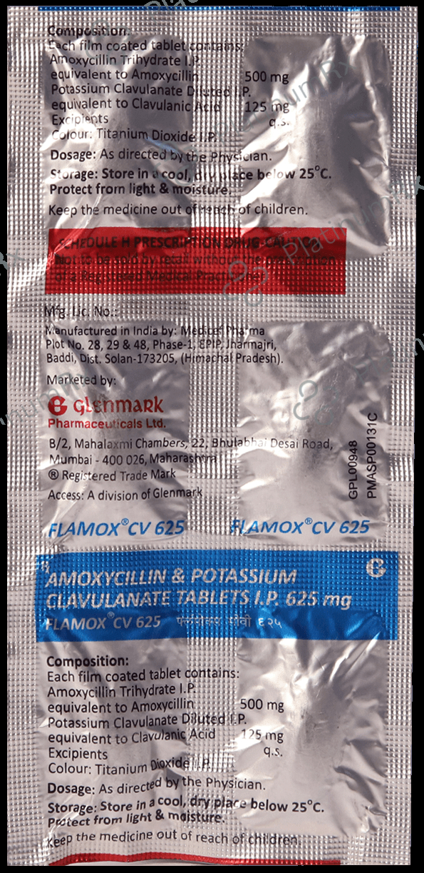 Flamox CV 500mg/125mg Tablet 6 Tablet