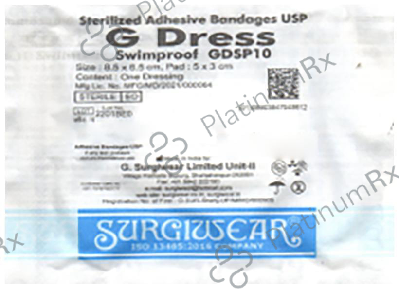 G Dress GDSP10 Swimproof Bandage 8.5 X 6.5 cm