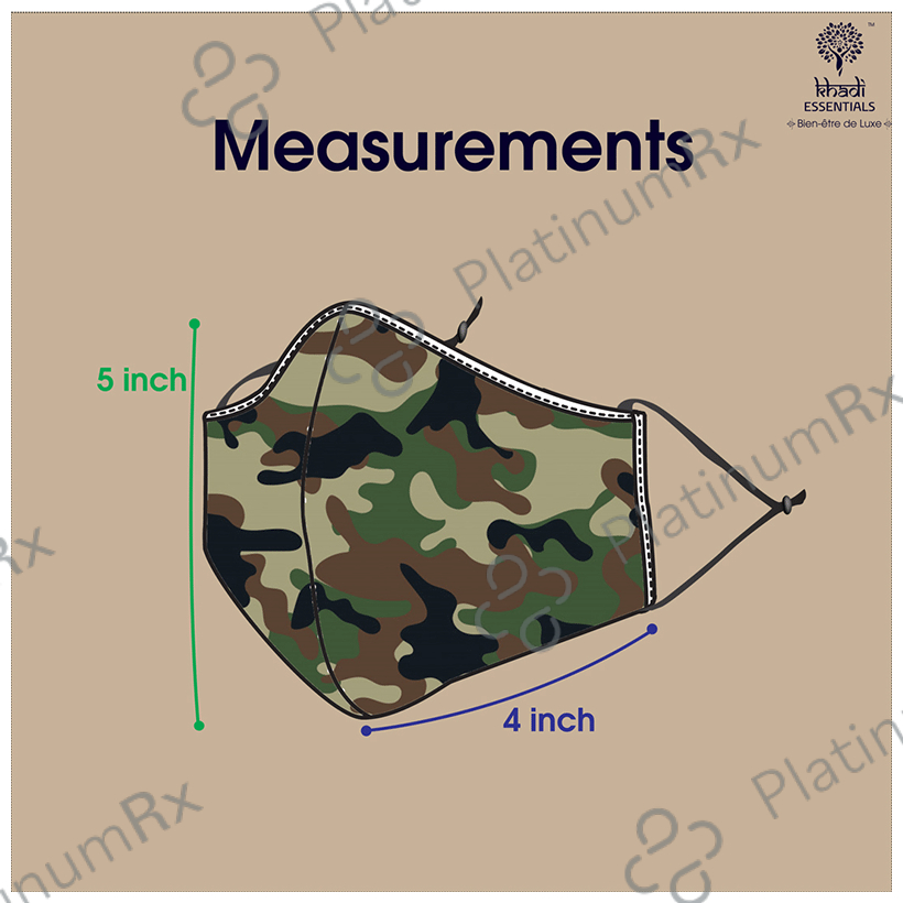 Pure & Safe for Men Designer N 95 Face Mask - 5 Layered Reusable Anti Pollution Mask with Activated Carbon Filter Camouflage Designer