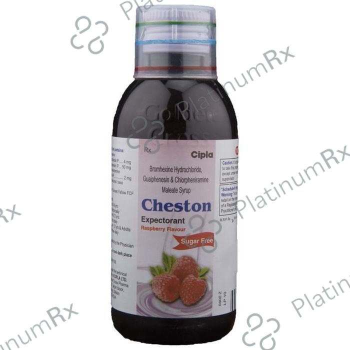Cheston Expectorant Raspberry Sugar Free 100 Syrup