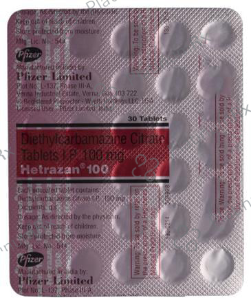 Hetrazan 100mg Tablet 30s