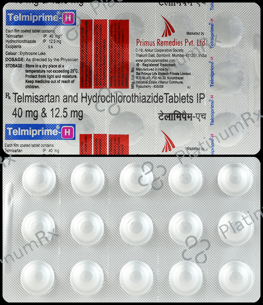 Telmiprime H 12.5/40mg Tablet 15s